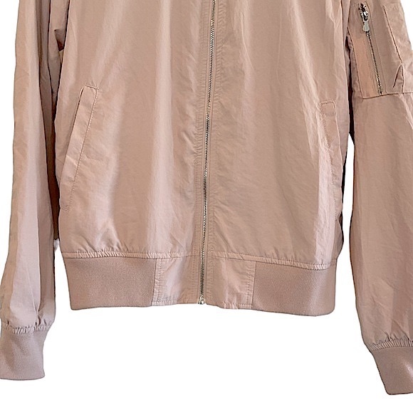 Zara Blush Pink Stretch Bomber Women’s XS Lightweight Pockets - Picture 5 of 10